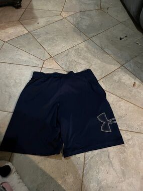 Under Armour Navy Athletic Shorts with Logo
